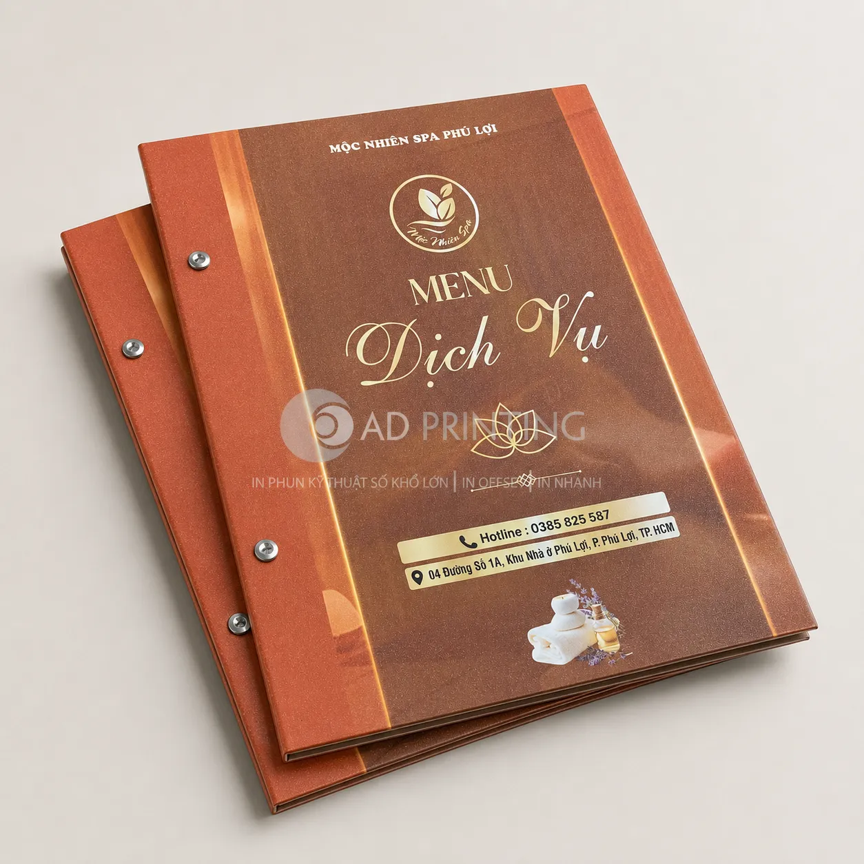 In Menu bìa cứng