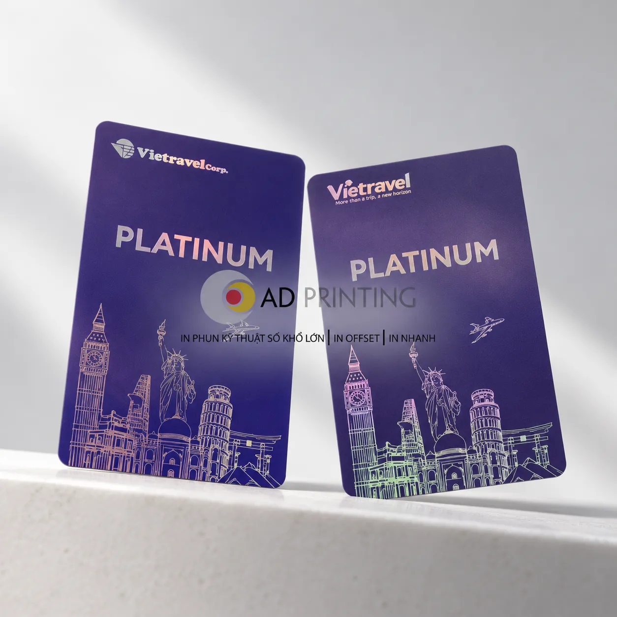 In thẻ nhựa PVC ép nhũ 7 màu