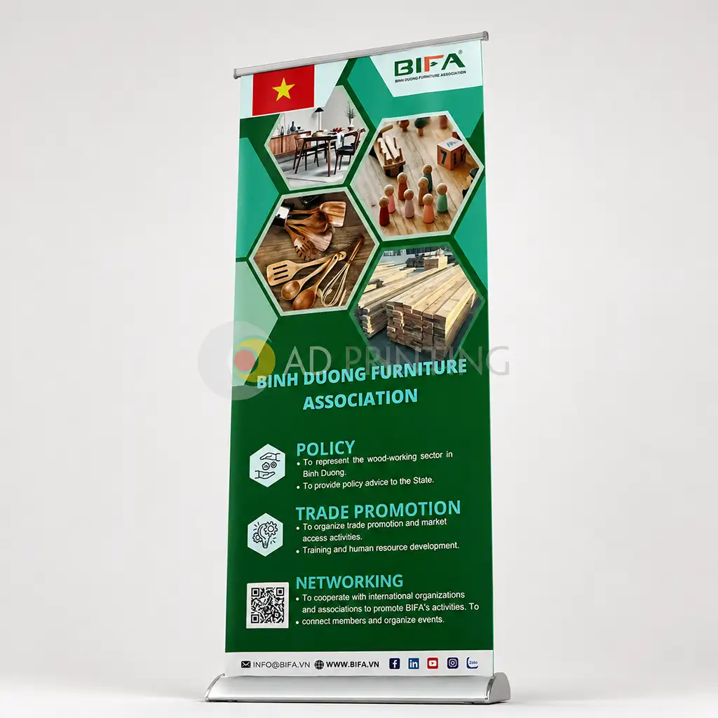 Standee cuộn chân nhôm sơn tỉnh điện - Ảnh 2