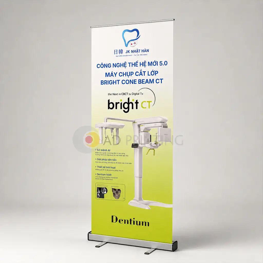 Standee cuộn nhôm bạc - Ảnh 2